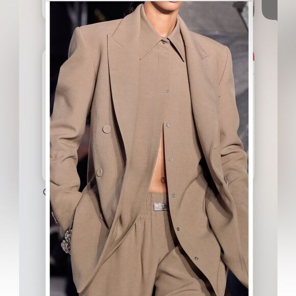 BRANDON MAXWELL | NEW The Clara Blazer Brown Wool Silk Blend Women’s Size 8 - Picture 15 of 15